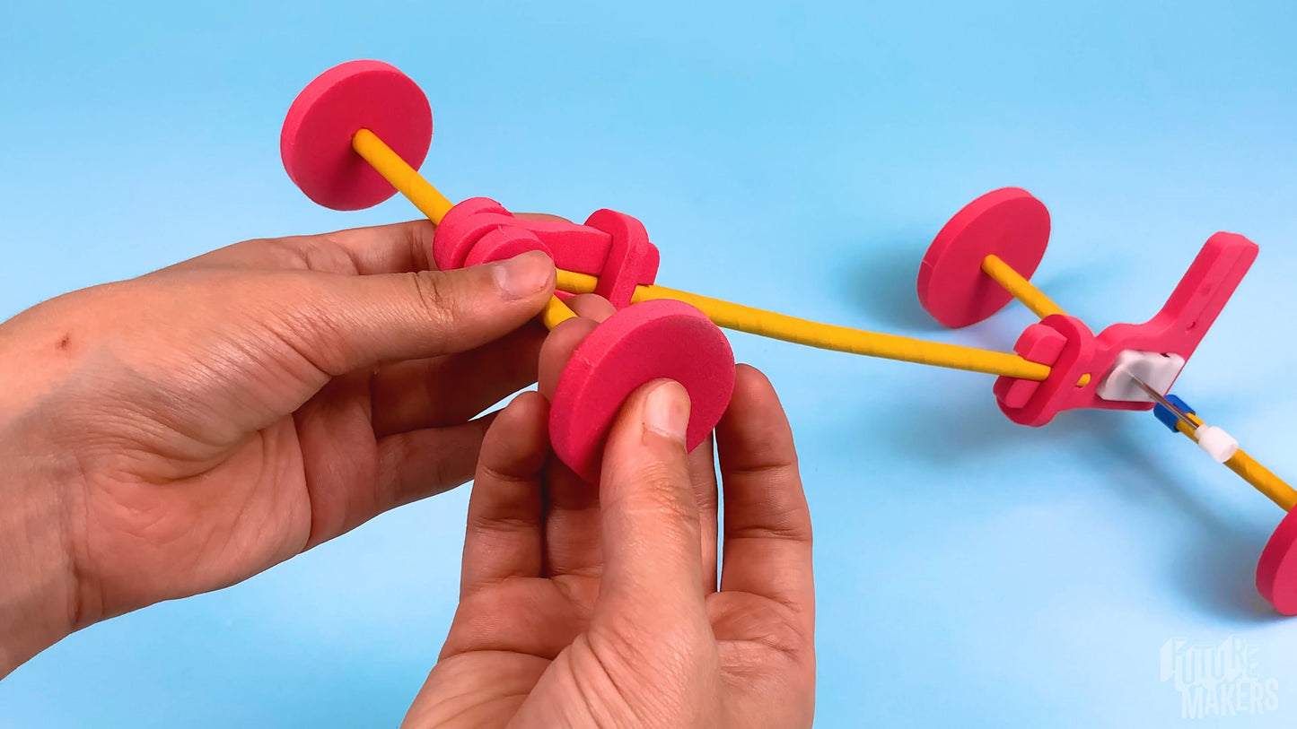 FutureMakers Wind-Up Vehicle STEM Kit for School Homeschool Scouts