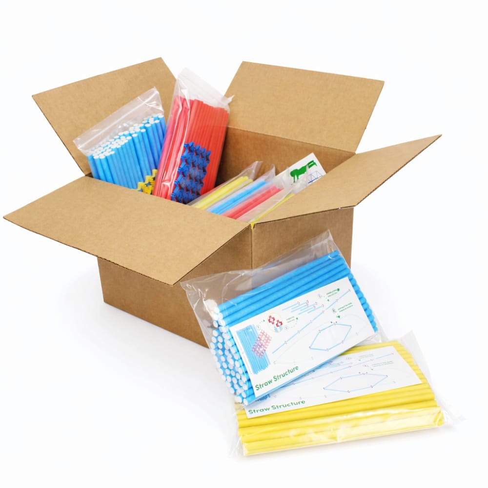FutureMakers Straw Structures - Small Group Pack (10) STEM Kit for School Homeschool Scouts