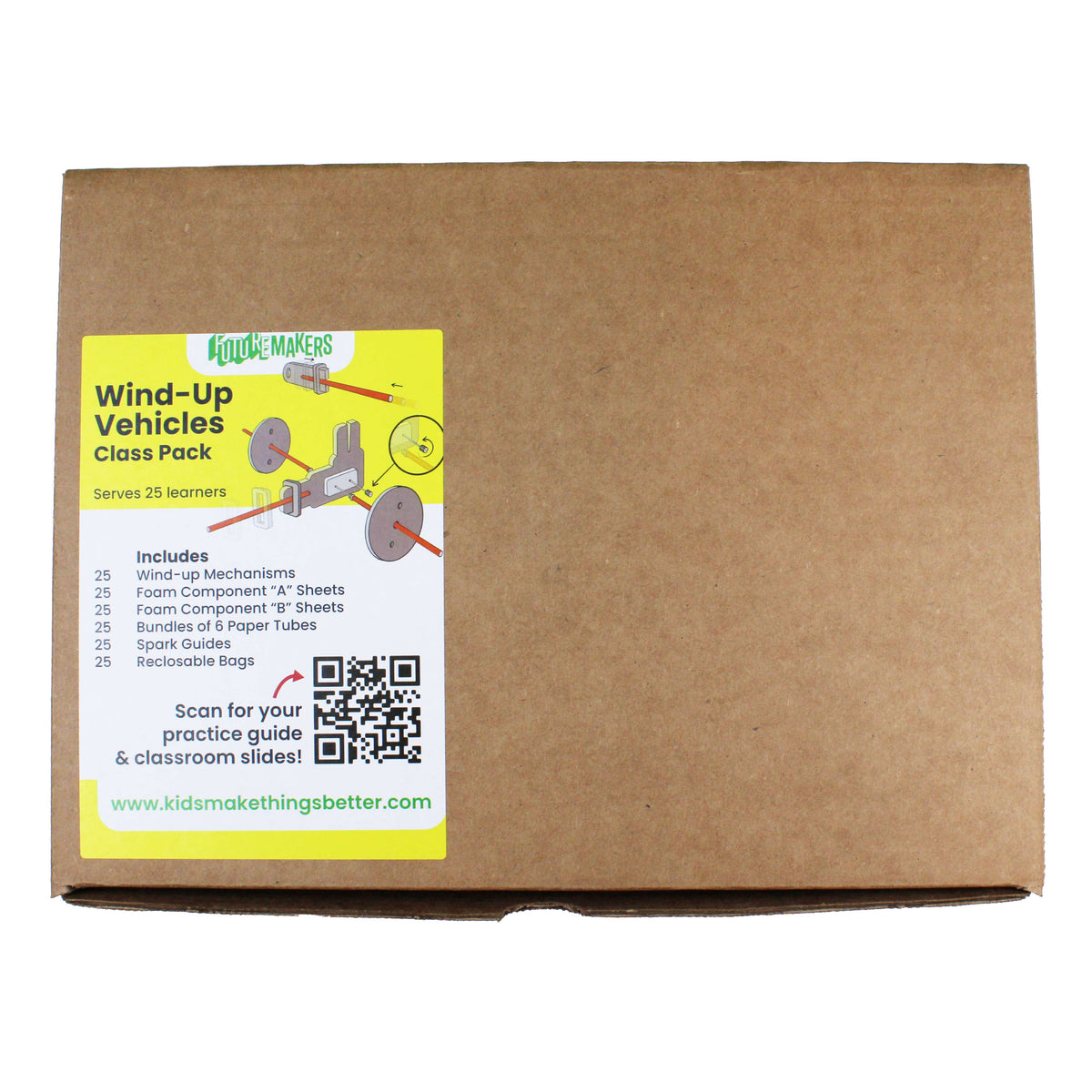 FutureMakers Wind-Up Vehicle Class Pack STEM Kit for School Homeschool Scouts