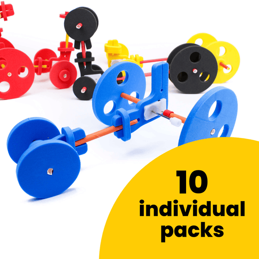 FutureMakers Wind-Up Vehicle Small Group Pack STEM Kit for School Homeschool Scouts